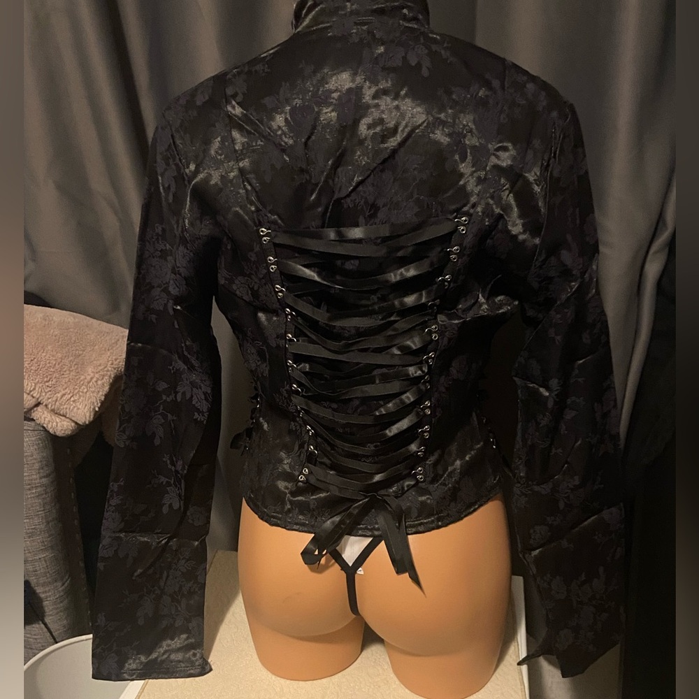 Coquette black Brocade jacket Medium NWT - Picture 3 of 14